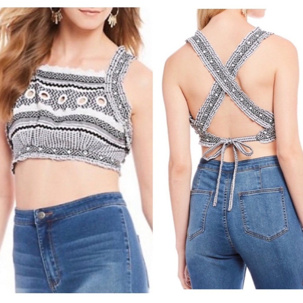 Jacquard Crochet Crop Top